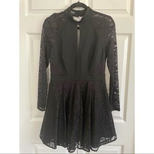 Bebe Black Lace Open Back Dress